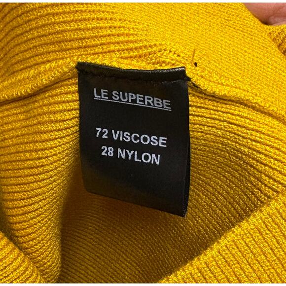 Le Superbe Eve Dress, Knit Stretch Maxi, Body Con, Yellow Halter, Womens Size M - Picture 8 of 10